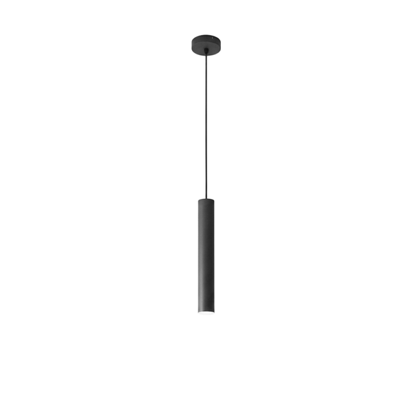 Moderne Pendelleuchte Tubo in Grau mit Betonoptik. Ideal für einen industriellen Look in jedem Raum.