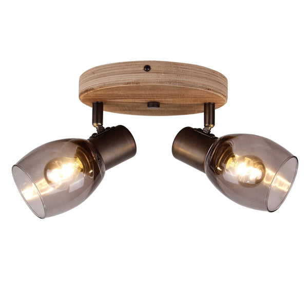 Moderne schwarze Deckenleuchte Sylvie mit zwei Lichtquellen. Ideal für einen industriellen Akzent in jedem Raum.