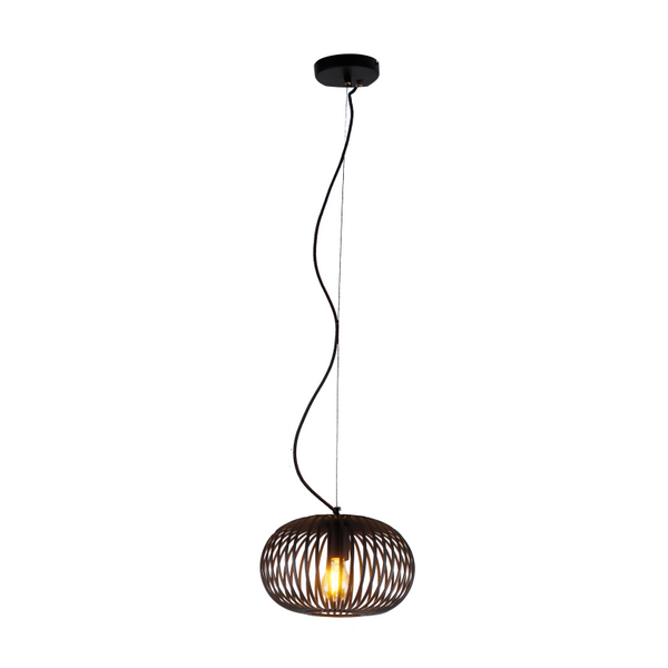 Die schwarze Pendelleuchte Curvato bringt industriellen Charme in jeden Raum.