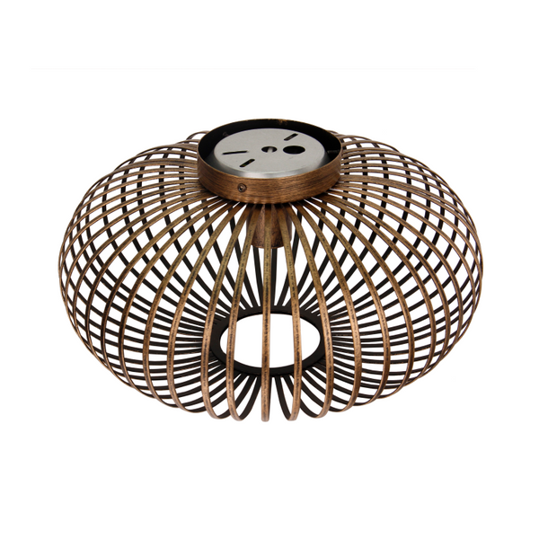 Detailaufnahme der bronzen Curvato Deckenleuchte mit industriellem Flair. Ideal für stilvolle Akzente in modernen Räumen.