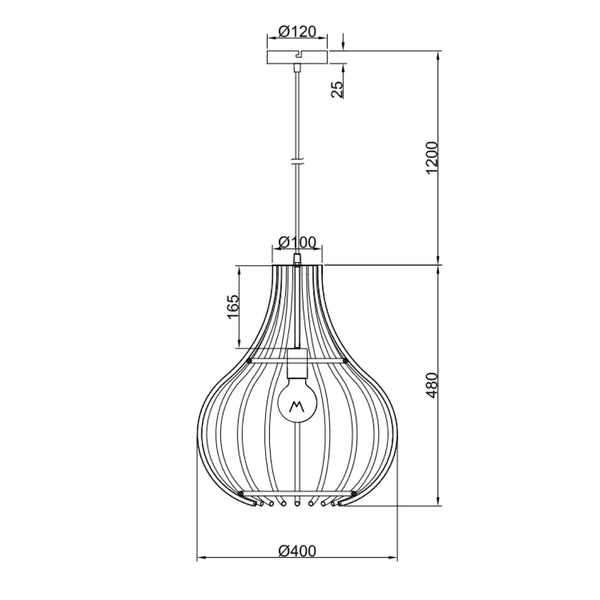 Die schwarze Cipolle Pendelleuchte aus Metall begeistert durch ihr modernes Design.