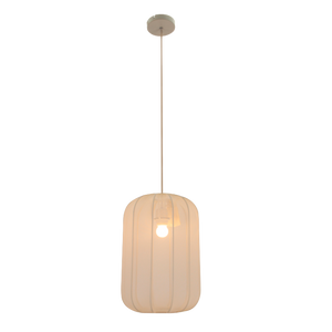 Die cremefarbene Pendelleuchte Lecce begeistert mit ihrem Japandi-Design.