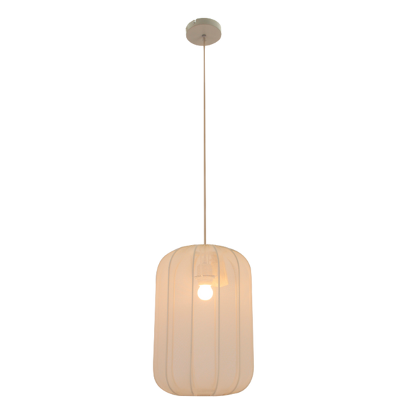 Die cremefarbene Pendelleuchte Lecce begeistert mit ihrem Japandi-Design.