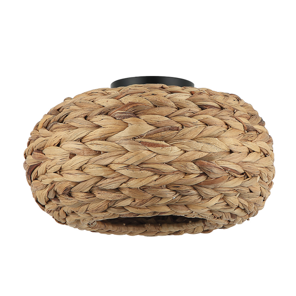 Detailaufnahme der braunen Deckenleuchte Nature Treccia. Ihr organisches Design bringt Wärme und Natur in jeden Raum.