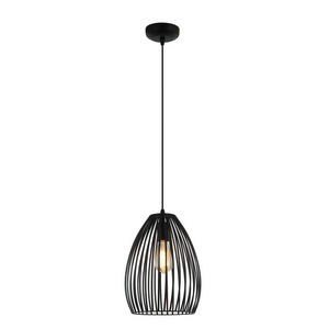 Moderne Pendelleuchte Rho in Schwarz aus Metall. Perfekt für industrielle Akzente in Ihrem Wohnraum.