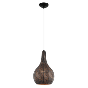 Schwarze Pendelleuchte Rolo mit klassischem Design. Sie kreiert eine elegante Atmosphäre über Esstischen oder in Foyers.