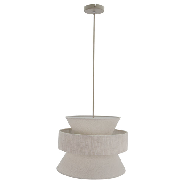 Die beige Pendelleuchte Scarlisa vereint Japandi-Stil mit warmem Licht. Perfekt für eine gemütliche Atmosphäre im Essbereich.