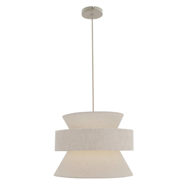 Die beige Pendelleuchte Scarlisa bringt einen Hauch von Japandi in jeden Raum. Perfekt für eine gemütliche Atmosphäre.