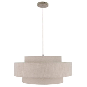 Die beige Trilo Pendelleuchte vereint japandisches Design und schlichte Eleganz.