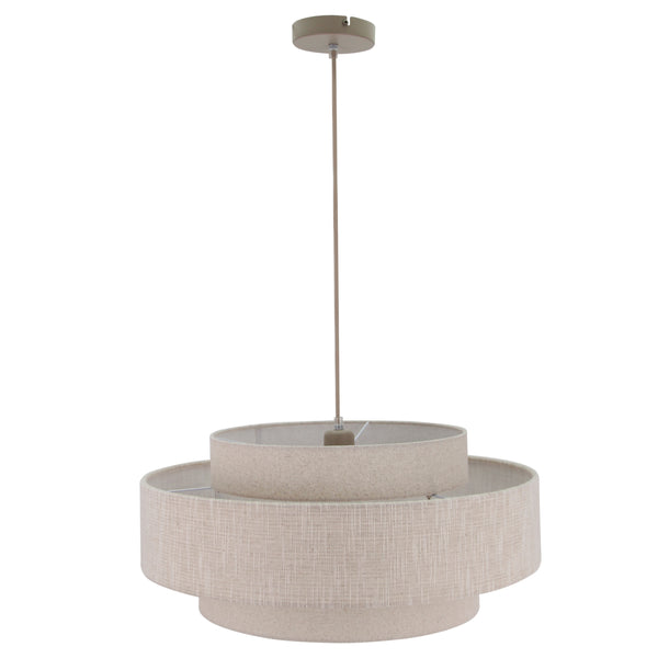 Beige Pendelleuchte Trilo im Japandi-Stil. Sie bringt eine harmonische, natürliche Atmosphäre in jeden Wohnraum.