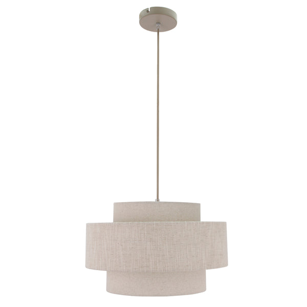 Die beige Trilo Pendelleuchte vereint Japandi-Ästhetik mit sanfter Eleganz. Perfekt für eine gemütliche Atmosphäre.