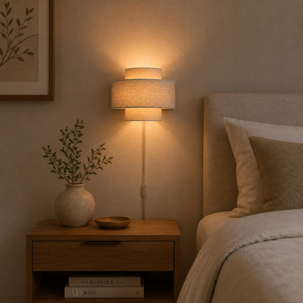 Die beige Trilo Wandleuchte vereint Japandi-Charme und natürliche Materialien. Sie bringt Wärme in jeden Raum.