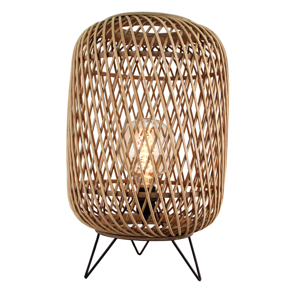 Die beige Cross Tischleuchte aus Holz verleiht Ihrem Raum einen rustikalen Charme. Ideal für gemütliche Leseecken.