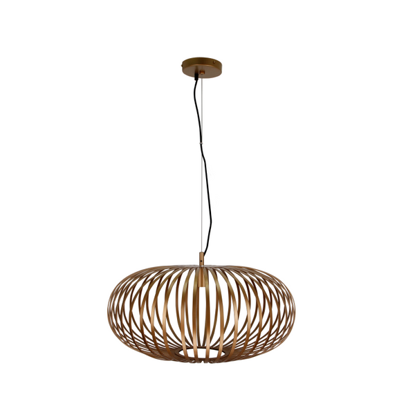 Detailaufnahme der goldenen Pendelleuchte Curvato.