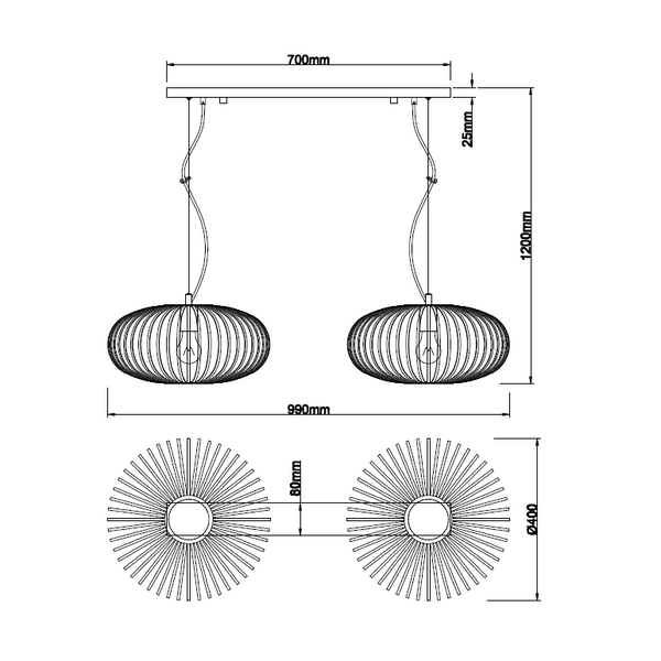 Detailaufnahme der schwarzen Pendelleuchte Curvato. Ihr industrielles Design bringt einen modernen Akzent in jeden Raum.