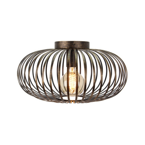 Die bronze Deckenleuchte Curvato besticht durch ihr industrielles Design. Sie verleiht jedem Raum einen besonderen Charakter.