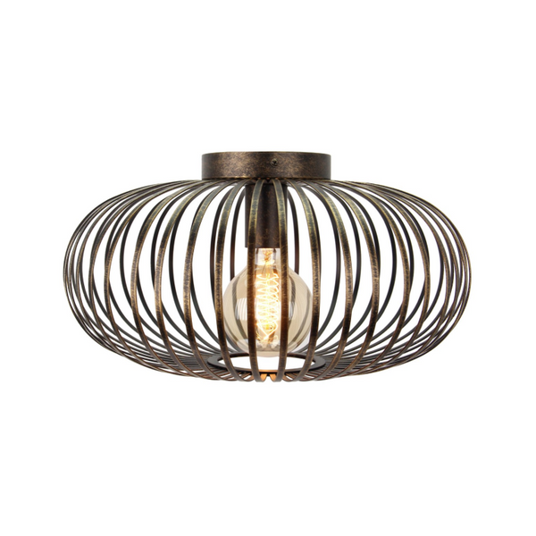 Die bronze Deckenleuchte Curvato besticht durch ihr industrielles Design. Sie verleiht jedem Raum einen besonderen Charakter.