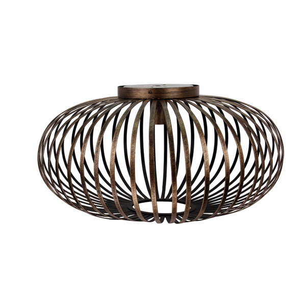 Detailaufnahme der bronze-farbenen Deckenleuchte Curvato.