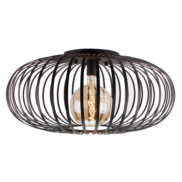Moderne schwarze Deckenleuchte Curvato mit einem Durchmesser von 75 cm. Perfekt für stilvolle Akzente in jedem Raum.