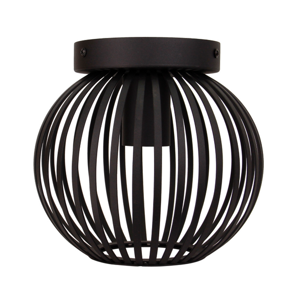 Detailreiche schwarze Deckenleuchte Curvato mit industriellem Charme. Perfekt für moderne Wohnräume und kreative Akzente.