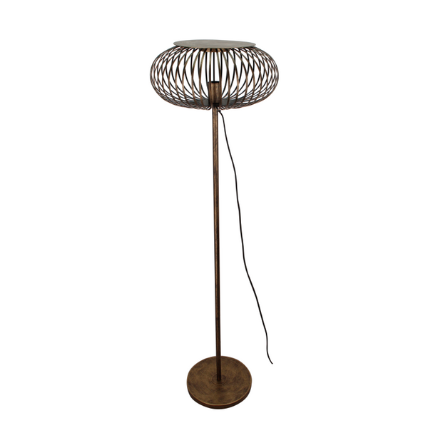 Detailaufnahme der bronze-farbenen Stehleuchte Curvato mit modernem Design. Perfekt für stimmungsvolle Akzente im Wohnraum.