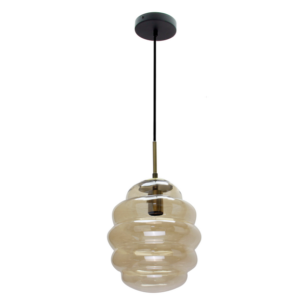 Detailansicht der schwarzen Pendelleuchte Favo mit elegantem Design. Ideal für moderne Wohnräume und stimmungsvolle Akzente.