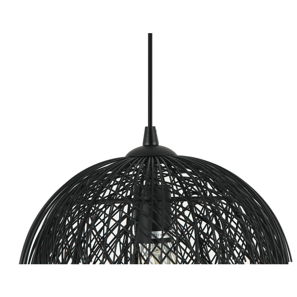 Detailaufnahme der modernen Pendelleuchte Filo Sottile in Schwarz. Ideal für elegante Akzente über Esstischen oder Theken.