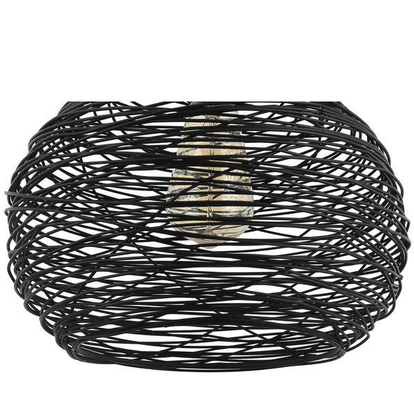 Detailaufnahme der schwarzen Pendelleuchte Filo Sottile mit elegantem Design. Sie verleiht jedem Raum eine moderne Note.