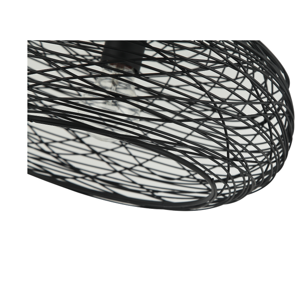 Detailaufnahme der modernen Deckenleuchte Filo Sottile in Schwarz. Sie fügt jedem Raum einen Hauch von Eleganz hinzu.
