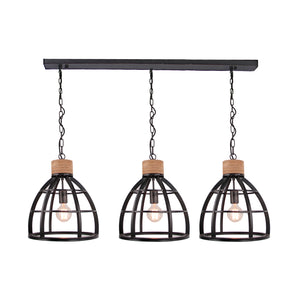 Industrielle Pendelleuchte Frame in elegantem Schwarz mit 34 cm Durchmesser.