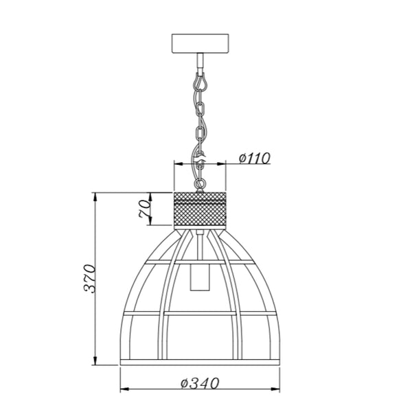 Detailansicht der schwarzen Frame Pendelleuchte mit industriellem Charme. Sie bringt modernes Flair in jeden Raum.