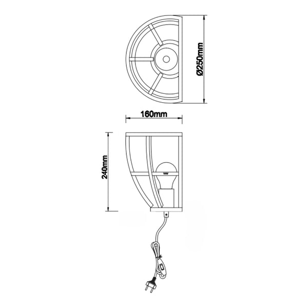 Detailaufnahme der schwarzen Frame Wandleuchte von Various. Ihr industrielles Design setzt markante Akzente in jedem Raum.