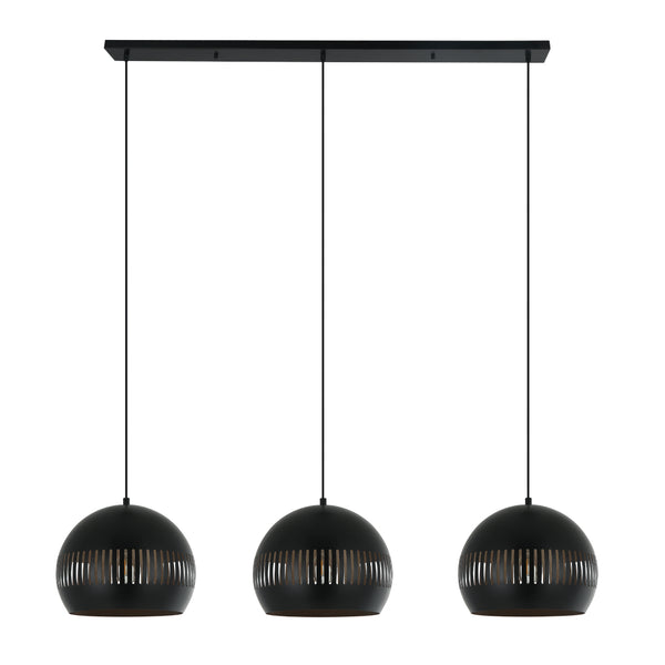 Detailaufnahme der schwarzen Globo Pendelleuchte. Ihr modernes Design setzt stilvolle Akzente in jedem Raum.