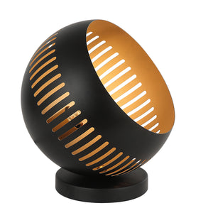 Moderne Tischleuchte Globo in Schwarz und Gold mit 27,5 cm Höhe. Perfekt für stilvolle Akzente auf jedem Tisch.