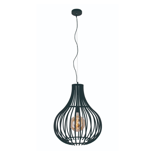 Schwarze Pendelleuchte Cipolle mit modernem Design.