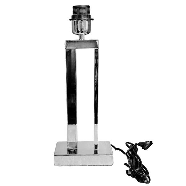 Moderner Lampenfuß aus glänzendem Chrom mit einer Höhe von 33,5 cm. Ideal für kreative Lichtgestaltungen in jedem Raum.