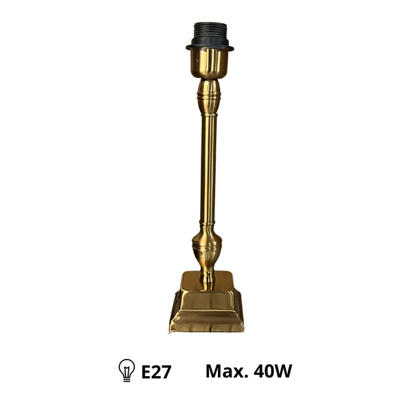 Detailansicht des modernen Lampenfußes in elegantem Messing. Ideal für stilvolle Tisch- oder Stehlampen in jedem Zuhause.