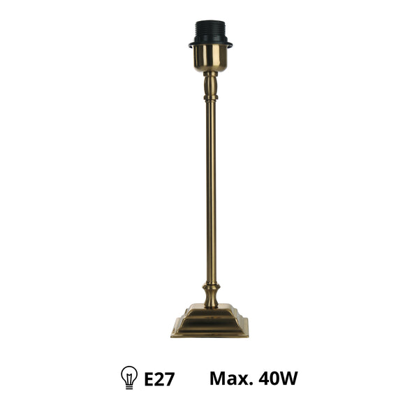 Detailansicht des eleganten Lampenfußes in Messing. Ideal für eine stilvolle Tisch- oder Stehlampe in jedem Wohnraum.