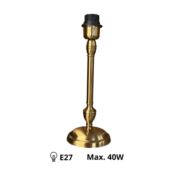 Detailaufnahme des stilvollen Lampenfußes in edlem Messing. Ideal für individuelle Leuchtenkreationen und elegante Akzente.