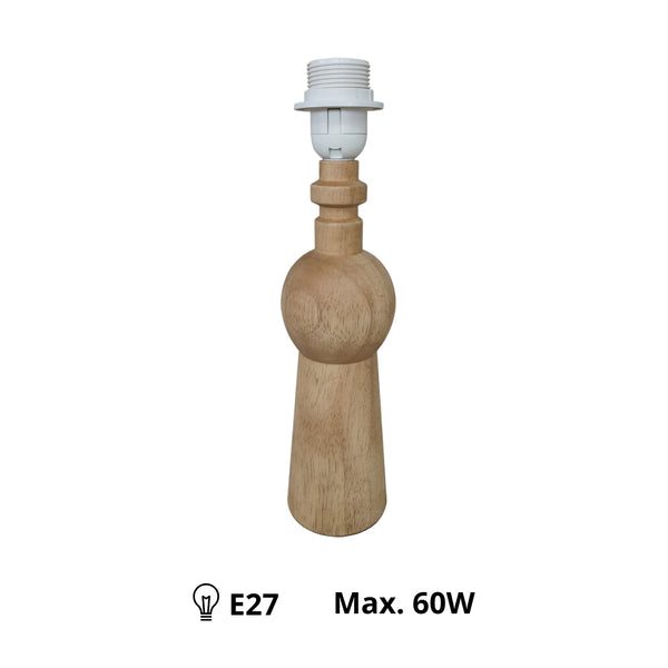 Detailaufnahme des naturbelassenen Lampenfußes mit 31,5 cm Höhe. Er verleiht jedem Raum einen warmen, einladenden Akzent.