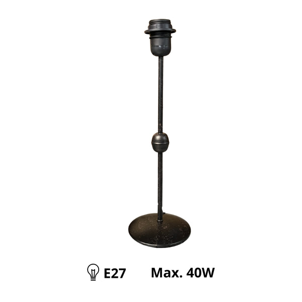 Detailansicht des eleganten Lampenfußes in Schwarz. Er verleiht jeder Lampe eine stilvolle Note und stabilen Halt.