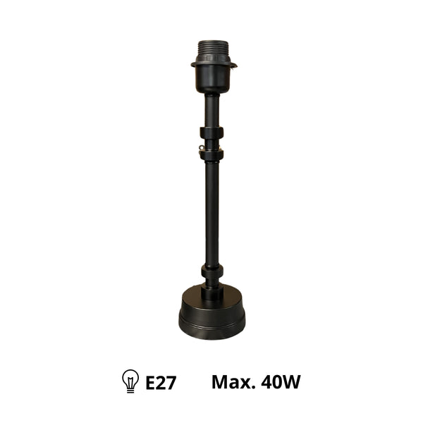 Schwarzer Lampenfuß von Various in modernem Design. Ideal für stilvolle Tischlampen und eine elegante Raumatmosphäre.
