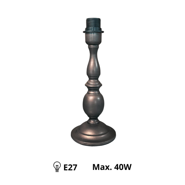 Detailaufnahme des schwarzen Lampenfußes T-481 M mit einer Höhe von 30 cm. Perfekt für individuelle Beleuchtungslösungen.