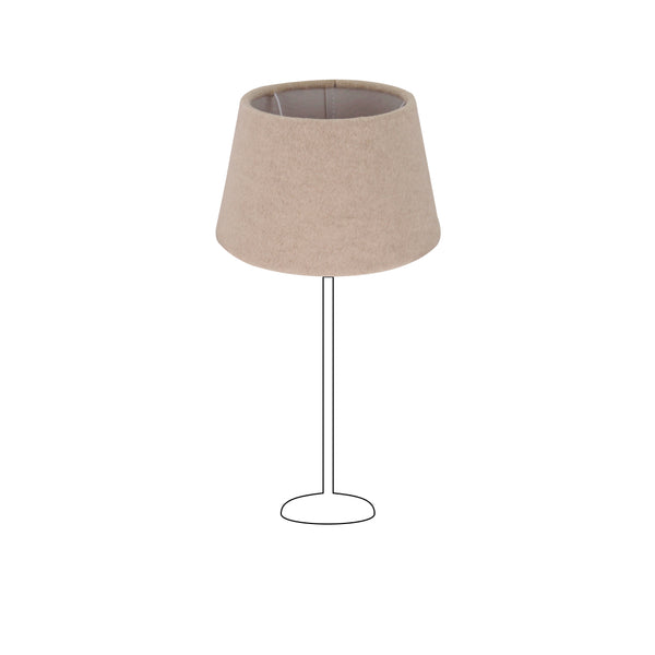 Detailaufnahme des beigen Lampenschirms Drum mit zeitlosem Design. Perfekt für eine harmonische Lichtatmosphäre.