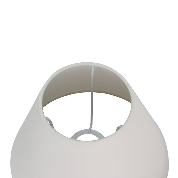 Detailaufnahme des cremefarbenen Lampenschirms Top mit elegantem Design. Perfekt für eine stimmungsvolle Beleuchtung.