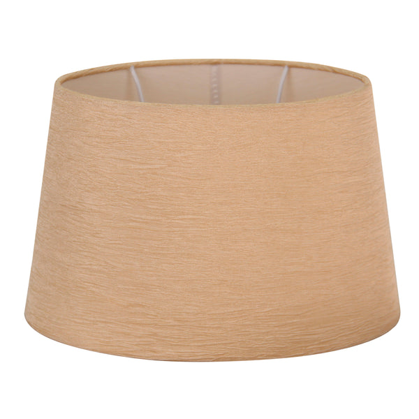Eleganter cremefarbener Lampenschirm in ovaler Form mit goldenen Akzenten. Ideal für moderne Leuchten und stylische Akzente.