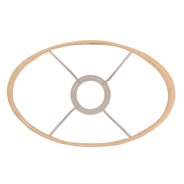 Detailaufnahme des ovalen Lampenschirms in Creme mit goldenen Akzenten. Modernes Design für eine stilvolle Raumbeleuchtung.
