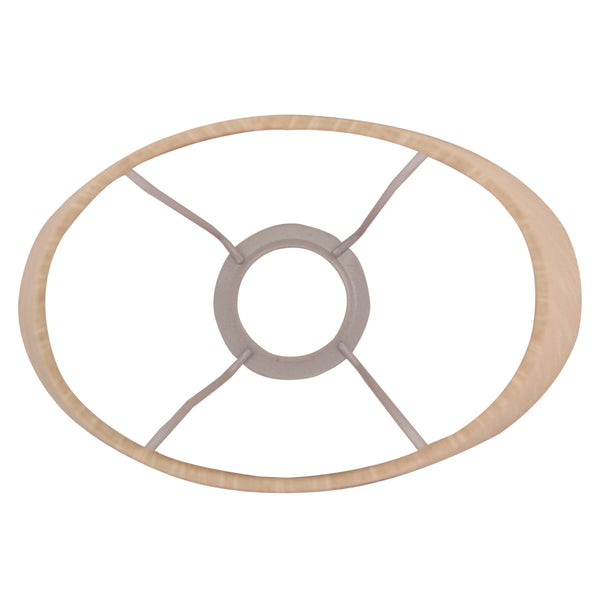 Detailaufnahme des ovalen Lampenschirms in sanftem Creme. Ideal für eine warme, einladende Atmosphäre in jedem Raum.