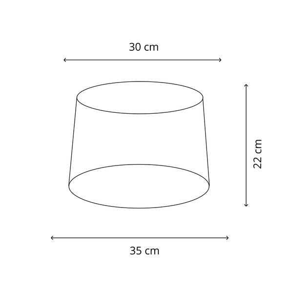 Detailansicht des eleganten Lampenschirms in Offwhite mit 35 cm Durchmesser. Perfekt für wohnliche Akzente im Raum.