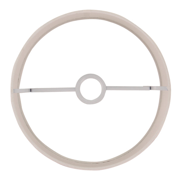 Detailaufnahme des offwhite Lampenschirms Drum mit einem Durchmesser von 30 cm. Ideal für sanftes und einladendes Licht.